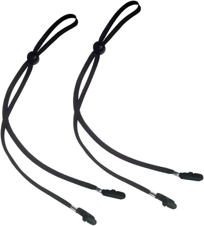 Hat Strap 2PCS, Adjustable with Clips, Very Suitable for Outdoor Activities, Anti-Lost and Anti-Wind (Black)