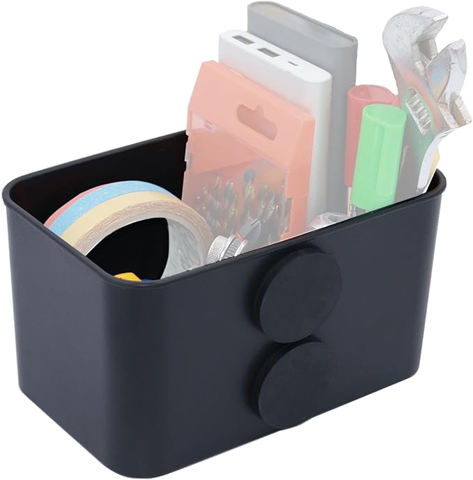 Magnetic Storage Box for Metal Surfaces, Magnetic Cup Holder Magnet Organizer Holder Holds Phones Glasses Keys Tissues, Fits Golf Carts, Forklifts, Tractors, School Bus