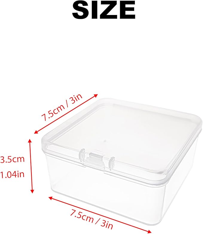 17-Pack Square Plastic Storage Boxes with Lids, Organizer Containers for Small Parts, Crafts, Jewelry, Office Supplies,Nails, SMT components (3 x 3 x 1.4inch) Plastic Case