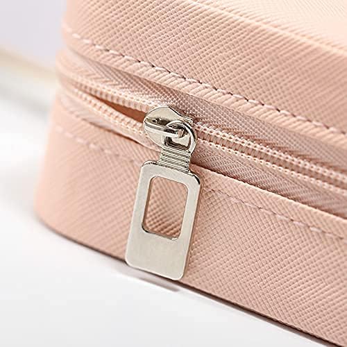 Mini Jewelry Travel Case, Small Portable Jewellry Organizer Box Portable Display Storage Box for Rings Earrings Necklaces, Gifts for Girl, Women, Wedding, Birthday,New Year,Christmas Gifts(Pink)