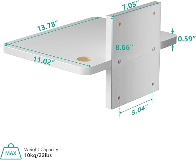 WALI Floating TV Shelf, 1 Tier Projector Shelf for DVD Players, Cable Boxes, Routers, Game Consoles, Living Room Decor Accessories, Wall Mount Shelves Holds Up to 22lbs (CS201NW), 1-Shelf, White