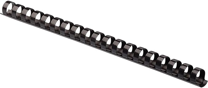 Fellowes 52326 Plastic Binding Combs - Round Back, 1/2 Inches, 90 Sheets, Black, 100 Pack