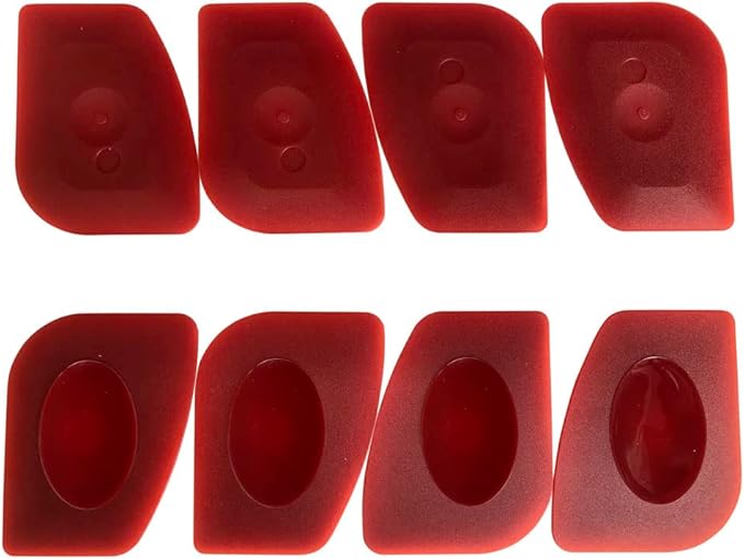 Pan Scrapers Dish Scraper Tool Set, 8Pack Cast iron Cleaner Scraper Multifunctional Scraper Polycarbonate Plastic Pan Pot Scraper, Iron Skillet Scraper Scrubber for Cleaning Grease, Kitchen (Red)