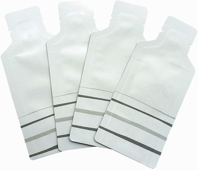 PABCK 100 Pcs Disposable Open Up Mylar Storage Bags Cosmetic Shampoo Liquid Containers Sample Pouch Heat Seal Foil Bag Travel Use Packets for Toiletries Skincare Lotion (White, 2.95x5.12 inch)