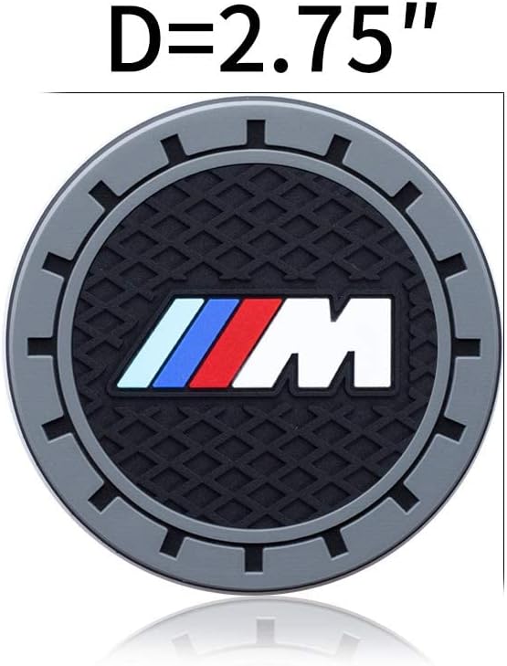for BMW M Car Cup Holder Coaster, Auto Cup Holder Insert Coaster Compatible with BMW M M2 M4 M5 M6 M8 X1 X2 X3 X5 X6 M135i M240i Z4 328i X7, 2PCS