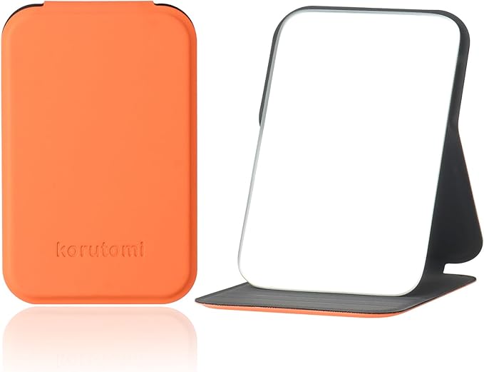 Pocket mirror,Travel Makeup Mirror,Ultrathin Ultralight , Portable,Handheld, Compact mirror, Travel Mirror ,Hand mirror for Camping ,Home,Office,Small Mirror for Pocket and bag,Good for Gift (Orange)