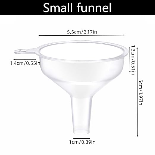 Small Funnels 4 Pack Food Grade Water Bottle Funnel for Powder, Liquids, Suitable for Kitchen Juice Lab Skin Care Lotion Essential Oils