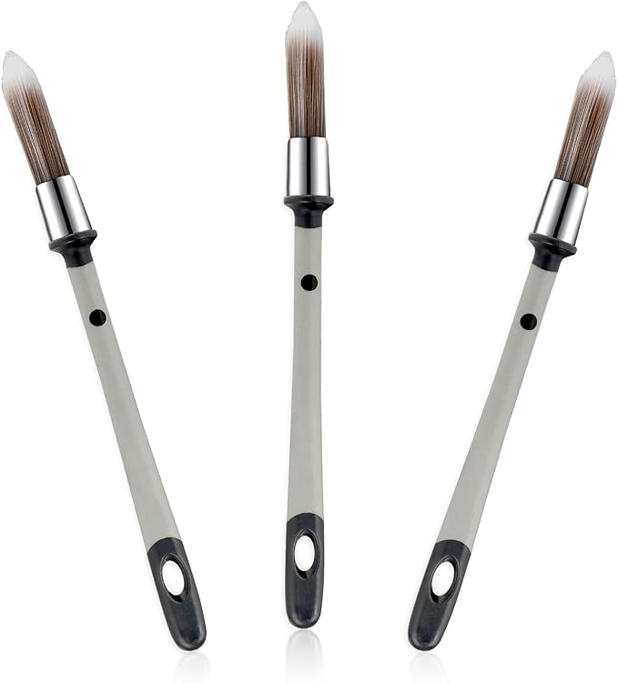 3 Pcs Paint Brushes for Painting Walls 0.37 Inch Small Paint Brush, Trim Paint Brushes Edge Painting Tool for Baseboards Furniture House Wall Corners Detail Paint Edger Brush and Touch Up Painting