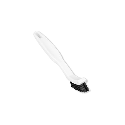 SPARTA Flo-Pac Grout Brush Detail Crevice Brush, Firm Chemical-Resistant Nylon Bristles with Angled Ergonomic Handle, Hanging Holes for Tile, Grout, Corners, Boxes, 8 Inches, White (Pack of 24)