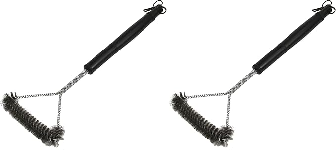 Chef Craft Select BBQ Grill Brush, 18 Inch, Stainless Steel/Black (Pack of 2)