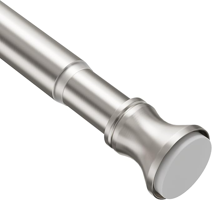 Amazer Spring Tension Shower Curtain Rod, 26-42 Inches Rust-Resistance Tension Curtain Rod Bathroom Rod, Adjustable Shower Curtain Rod No Drill, Nickel