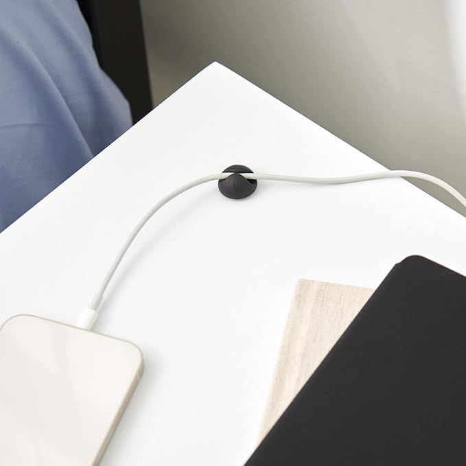 Wrap-It Storage Cable Clips - (Assorted 28-Pack) Macaron - Desk and Nightstand Cable Holder for Phone and Bedside Table Cord Organizer