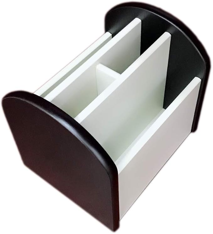 Rotating remote control caddy wood pen/pencil holder for desk organizer Simple black and white small item storage box HeBen7025