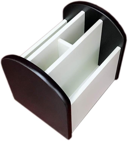 Rotating remote control caddy wood pen/pencil holder for desk organizer Simple black and white small item storage box HeBen7025