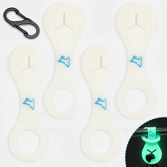 PuppyDoggy Dog Poop Bag Holder for Leash Waste Bag Carrier Dog Poop Bag Dispenser for Walking Running Bicycle Accessory 4 pieces (White)