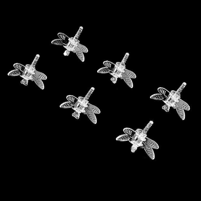 Watris Veiyi 100Pcs Plant Orchid Clips, Garden Plant Support Clip, Dragonfly Orchid Clips, Portable Cute Flower Vine Clips(Transparent)