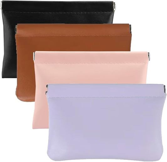 4 PCS Small Makeup Bag for Purse, Coin Purse for Women Lipstick Cosmetic Accessories Organizer, Mini Portable Cosmetic Bags, Small Travel Kit Storage Pouch (4 Medium), LQB-BH