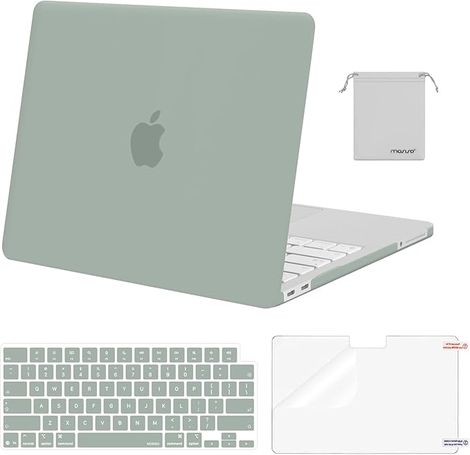 MOSISO Compatible with MacBook Neo Case 13 inch 2026 Release Model A3404 with A18 Pro Chip, 4 in 1 Kit Precision Fit Crack & Scratch Resistant Protective Hard Shell Case Cover, Antique Green