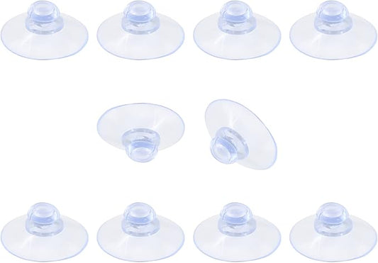 10 Pack Glass Table Suction Cups - 30mm Rubber Suckers With No Hooks, Anti-Collision Clear Plastic Suction Pads For Furniture