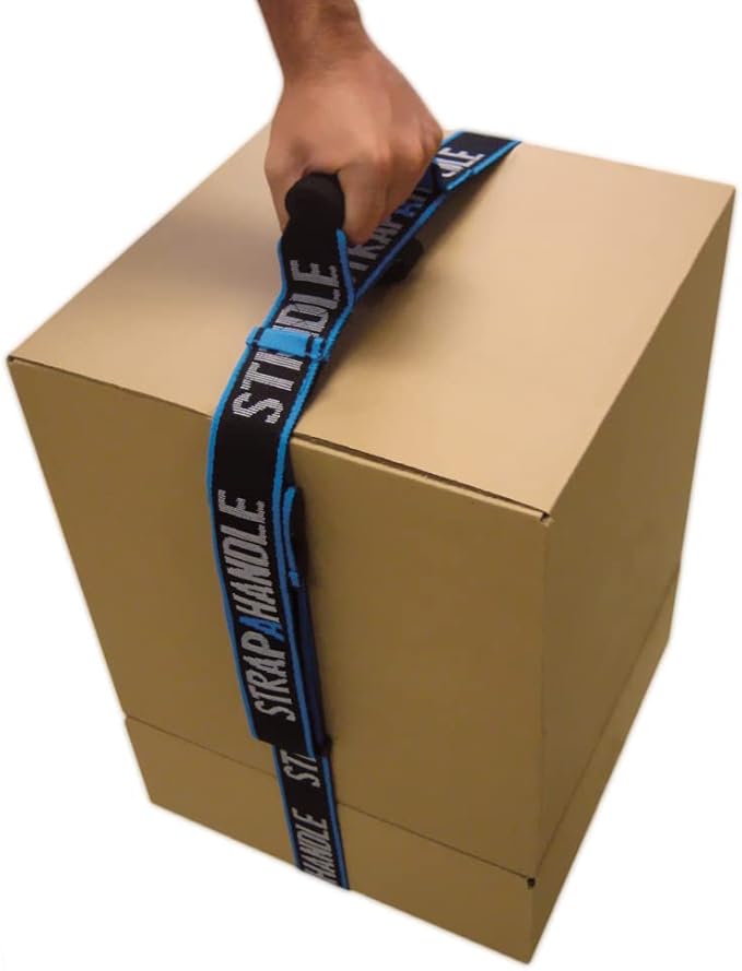8' Carry Strap with Handle | Adjustable Belt | Easy, Safe, Secure, Lifting, Moving, Carrying Heavy Boxes, Groceries | Best Luggage Strap (Strap-A-Handle 8ft. Length, 50lb. Capacity)