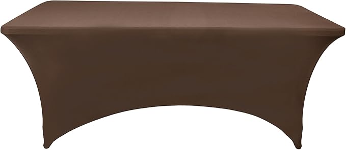 ZarzaaSik 6-Pack 6ft Spandex Table Covers for Rectangle Standard Folding Tables - Wrinkle Resistant Stretch Tablecloths - Ultimate Fitted Table Protector for Parties, Trade Shows, Wedding