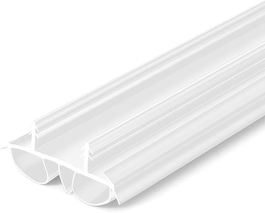 1 Pcs 36" Double Bubble Kerf Door Sweep 1-3/4" Wide Vinyl Weatherstrip Seal for Exterior Doors, Energy Efficient Draft Stopper, Easy Slide in Installation, Blocks Dust/insects/noise (White)