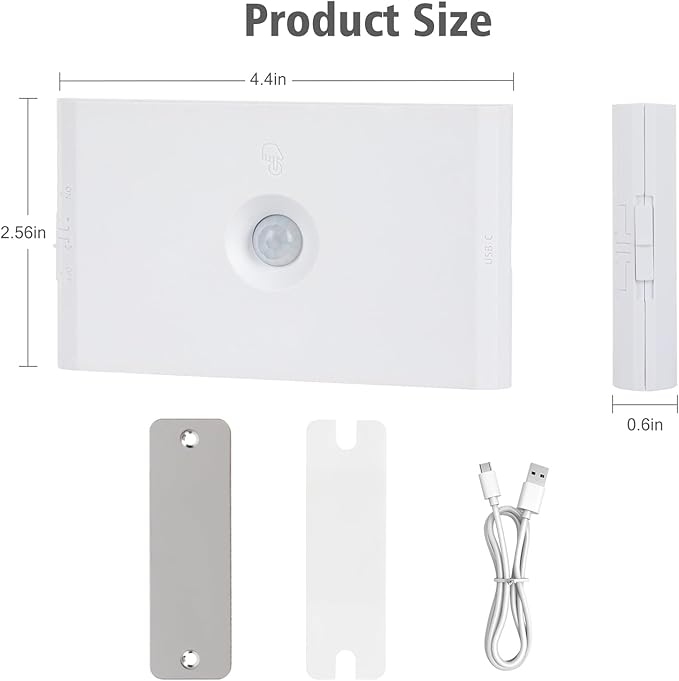 2 Pack Night Light, Motion Sensor Night Light Rechargeable Day Mode & Night Mode 2700K-6500K White Dimmbale for Bedroom Kitchen Hallway Stairs