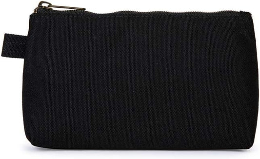 Travel Toiletry Bag for Women Cosmetic Bag with two Dividers Portable Makeup Bag Organizer (Canvas/Black)