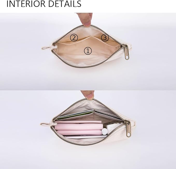 Travel Toiletry Bag for Women Cosmetic Bag with two Dividers Portable Makeup Bag Organizer (Canvas/Black)