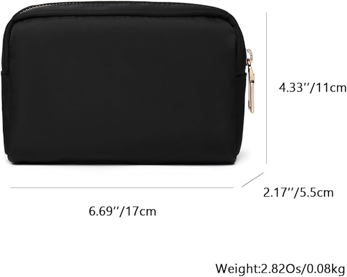 Waterproof Makeup Bag Large Capacity Women's Classic Black Wash Bag Adjustable Partition Wash Bag Brush and Cosmetic Carrying Bag…