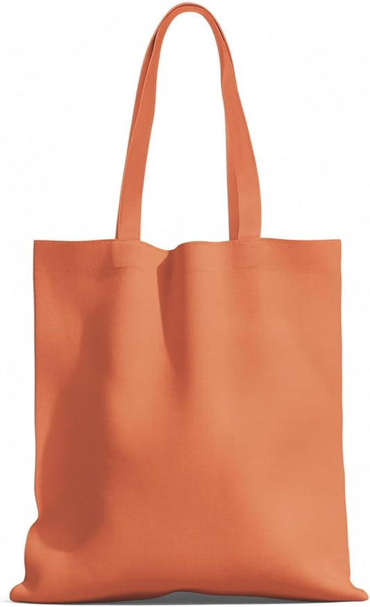 1 Pack Available Premium Canvas Reusable Tote Gift Bags,Made of Natural Canvas with Handle,Work,DIY,Shopping(Orange)