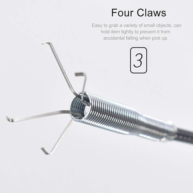 Plumbing Grabber, Sink Grabber, Flexible Grabber Claw Pick Up Reacher Tool with 4 Claws, Bendable Hose Pickup Reaching Tool for Litter Pick, Home Sink, Drains, Toilets (SIZE:24 Inches)