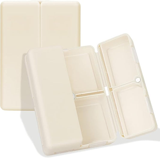 FYY Daily Pill Organizer, 7 Compartments Portable Pill Case Travel Pill Organizer,[Folding Design] Pill Box for Purse Pocket to Hold Vitamins,Cod Liver Oil,Supplements and Medication-White