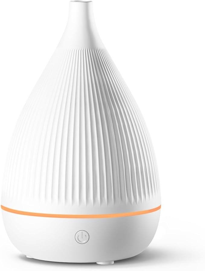 Ultrasonic Essential Oil Diffuser, Home Fragrance Aroma Diffuser with Auto Shut-Off, Color Change Night Light & Ultra-Quiet Operation, BPA-Free Portable Aromatherapy Humidifier for Home (White)
