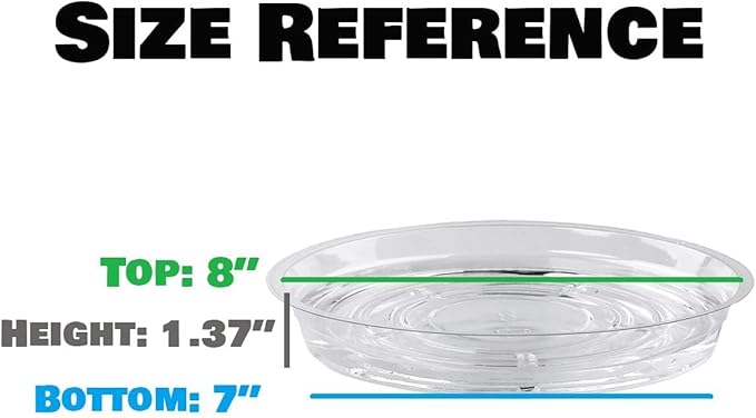 UltraOutlet 20 Pack Clear Plastic Plant Saucer 8 Inch Drip Trays Small Plant Plate Dish for Indoor Flower Pots and Planters, Bulk