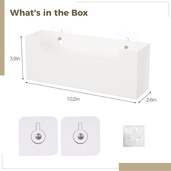 Homaisson Clear Acrylic Mail Holder Box for Desk or Wall Mount, Mail Organizer Countertop, Modern Wall Mounted or Tabletop Mailbox, Letter Storage Organizer Box (White)