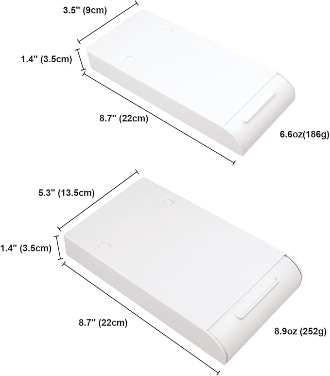 2 Packs Under Desk Drawers, Slide Out Drawer Attachment, Plastic Desk Accessories & Workspace Organizers, Self-Adhesive Hidden Desktop Pen Holder for Office School Home (White)