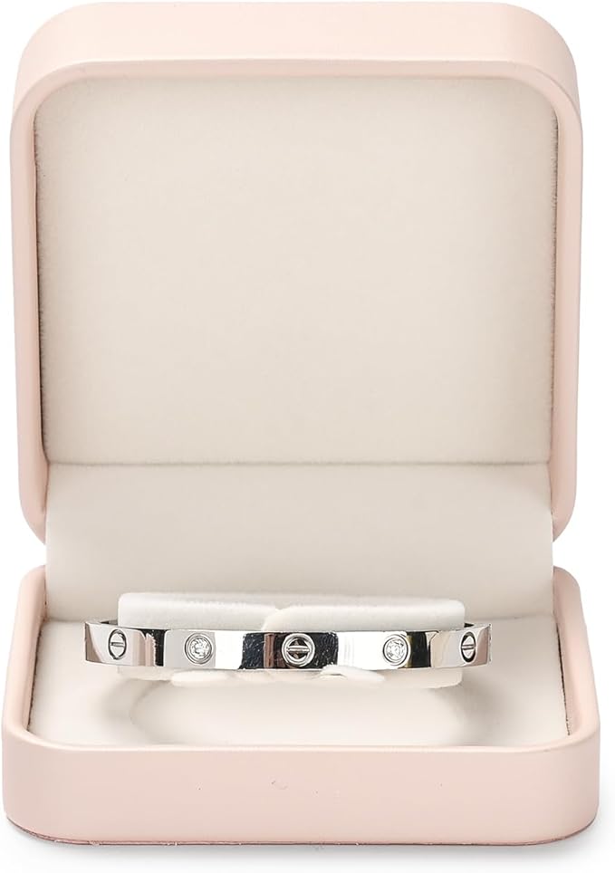 Oirlv Luxury Leather Bracelet Gift Box Bangle Box Jewelry Case Storage Case Organizer Holder(Pink)