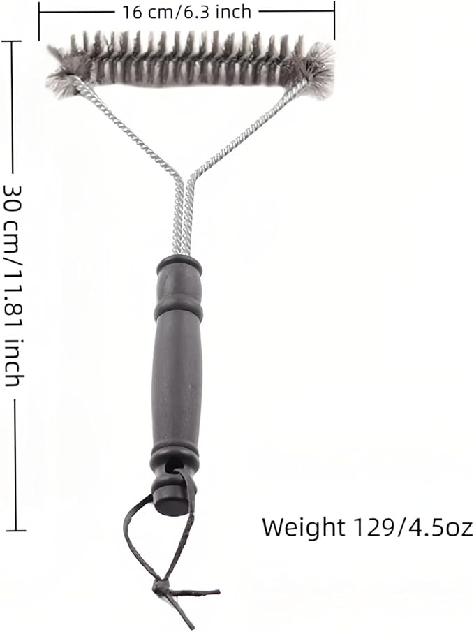 BBQ Bristles Grill Brush 12 Inch Heavy Duty Stainless Steel, Y Shape BBQ Brush with Long Handle & Extra Wide Head - Grill Cleaning Tool