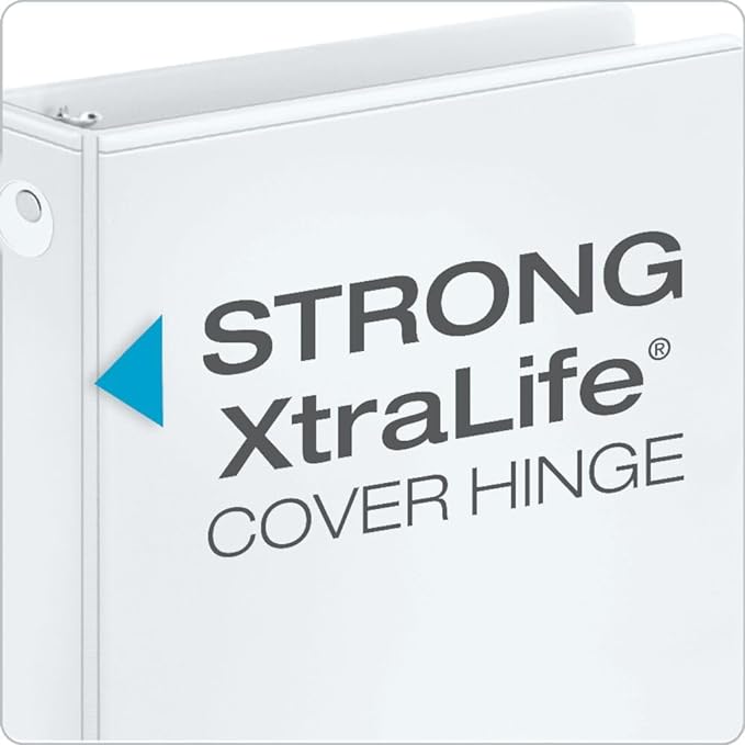 Cardinal Economy 3-Ring Binders, 1.5", Round Rings, Holds 350 Sheets, ClearVue Presentation View, Non-Stick, White, Carton of 12 (90631)