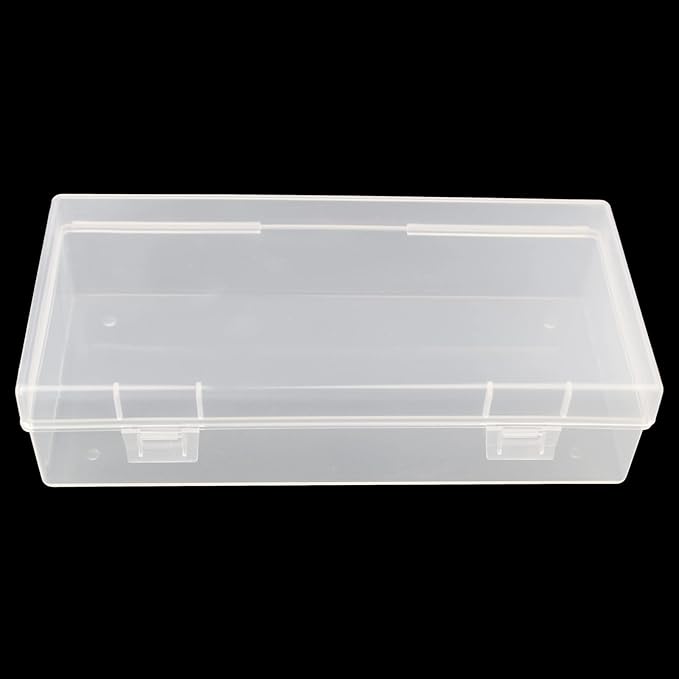 LJY 6 Pieces Rectangular Empty Mini Clear Plastic Organizer Storage Box Containers with Hinged Lids (7.3 x 3.5 x 1.8 inch, Transparent)