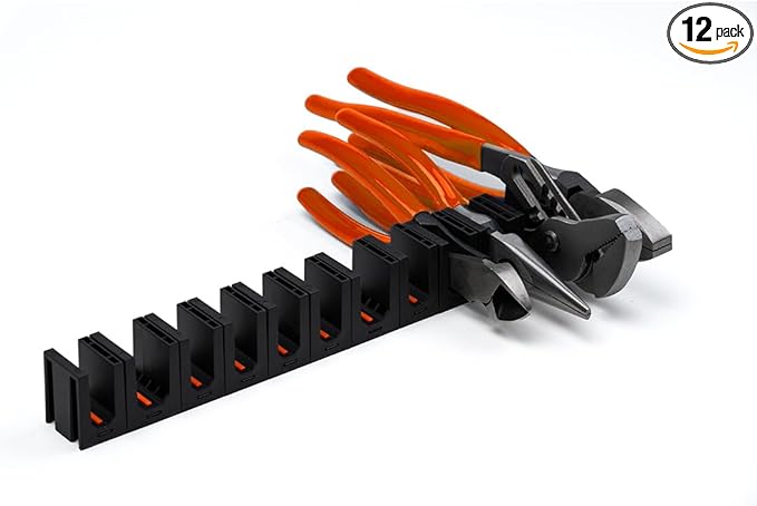 ToolBox Widget Plier Organizer Pro Series 4.0 – Magnetic Plier Holders for Tool Drawer Storage – Modular Toolbox Organizer System for Professional and DIY Mechanics - 1 Pack, 12 Holders