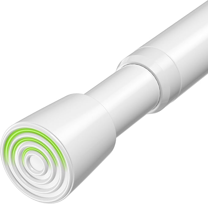 Spring Tension Rods 33-59 Inches Adjustable White No Drill Spring Loaded Curtain Rod Small Short Tension Curtain Rod Expandable Tension Rod for Windows,Kitchen,Doorway,Bathroom,Cupboard Bars