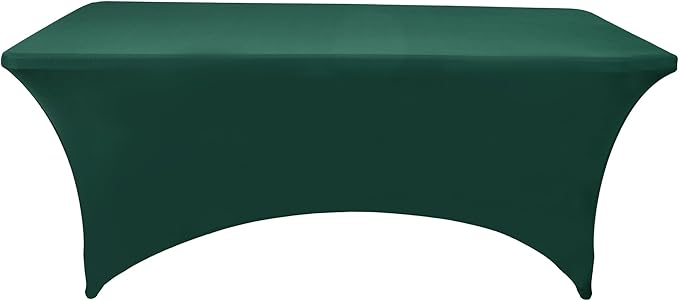 ZarzaaSik 10-Pack 6ft Spandex Table Covers for Rectangle Standard Folding Tables - Wrinkle Resistant Stretch Tablecloths - Ultimate Fitted Table Protector for Parties, Banquet, Wedding