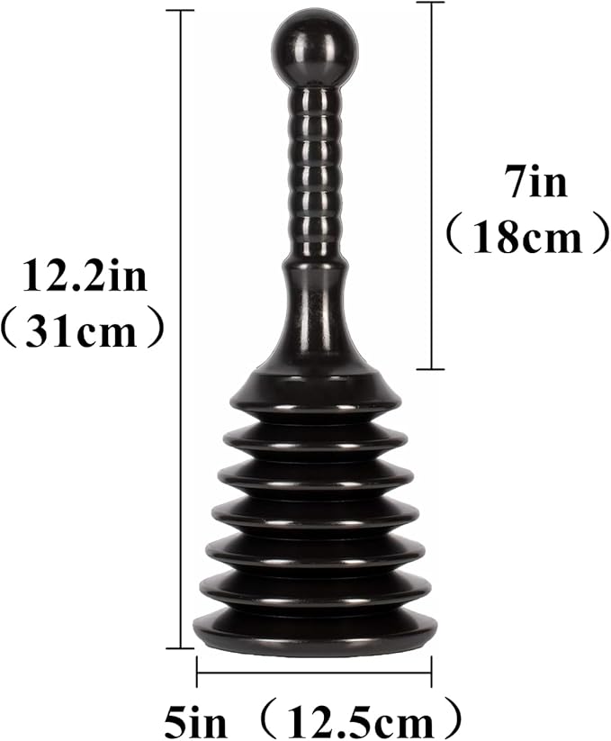 Sink and Drain Plunger, Mini Plunger Unclogging Tool for Kitchen Sinks, Bathroom Drains, Showers, Bathtubs, Small and Strong Design with Large Bellows Commercial & Residential Use