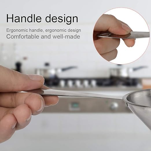 YGDZ Kitchen Funnel for Filling Bottles, 3pcs Metal Stainless Steel Small Mini Funnels for Essential Oils Liquid, Long Handle Funnel Set, 2pcs Cleaning Brushes