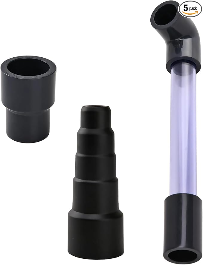 Universal Wet Vac Attachment - AC HVAC Drain Line Unclogger 3/4", 1" Vacuum Adapter to Unclog and Evacuate A/C Drain Lines, Hvac Ac Drain Line Cleaner Tool Vacuum Hose To PVC Pipe Adapter-Black