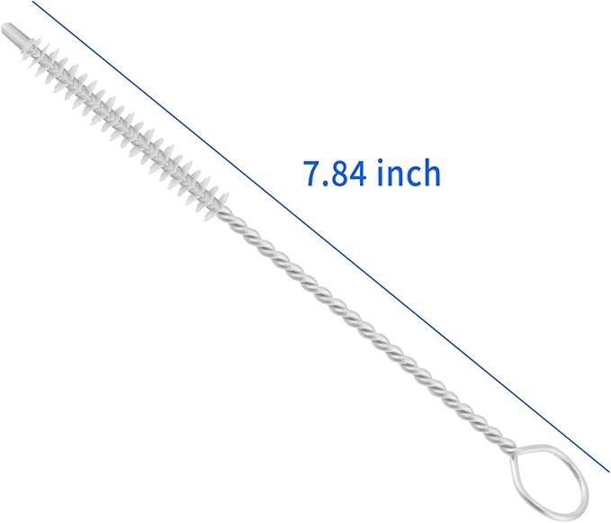 Flexible Drain Cleaning Brush (61" Long) for Drains, Bottles, Bathroom Sink, Bathtub, Shower, and Kitchen Sink, Heavy-Duty Double Ended Nylon with Elastic Hose, Includes 2 Tube Cleaning Brushes