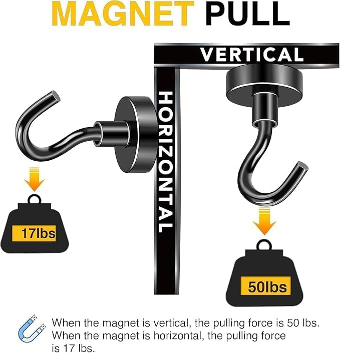 DIYMAG Magnetic Hooks, 28-Pack Magnet Hooks, Strong Heavy-Duty Magnetics for Kitchen Refrigerator Hanging, Classroom, Cruise Cabins, Accessories Hook, Black