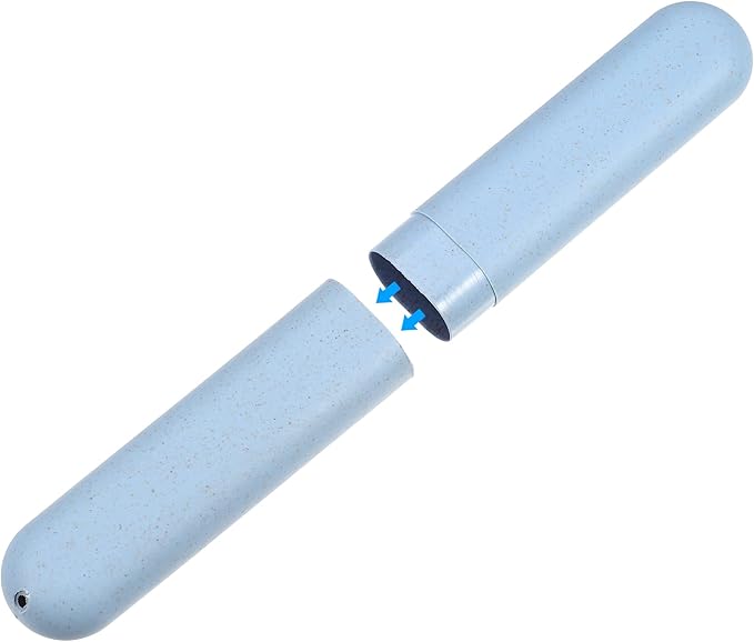 VOCOSTE 1pcs, Traveling Toothbrush Holders Case, PP Toothbrush Case for Travel Business, Blue, 8.07''x1.22''x0.83''